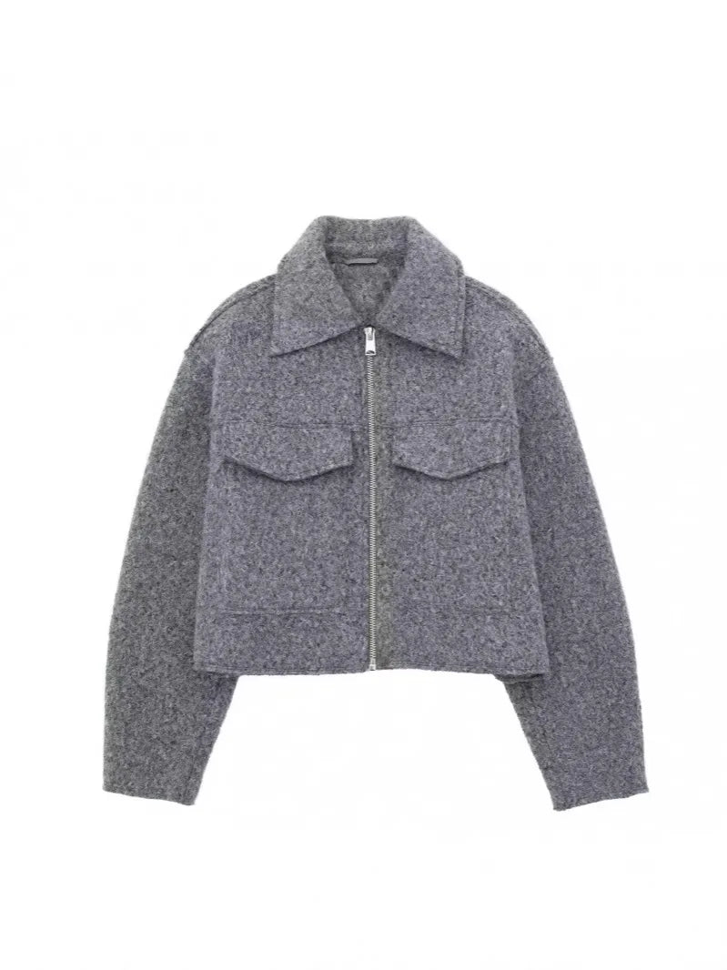 Giacca Corta da Donna in Tweed Testurizzato, Stile Europeo Americano, Manica Corta, per Primavera e Autunno, Abbigliamento Casual Quotidiano