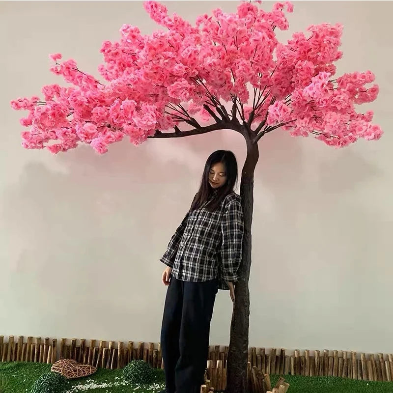 White artificial cherry blossom tree outdoor garden simulation cherry blossom tree wedding party hotel home decoration