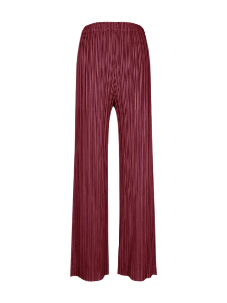 Pantaloni a vita alta a pieghe dritti larghi classici di design Miyake eleganti casual da donna primavera estate autunno disponibili