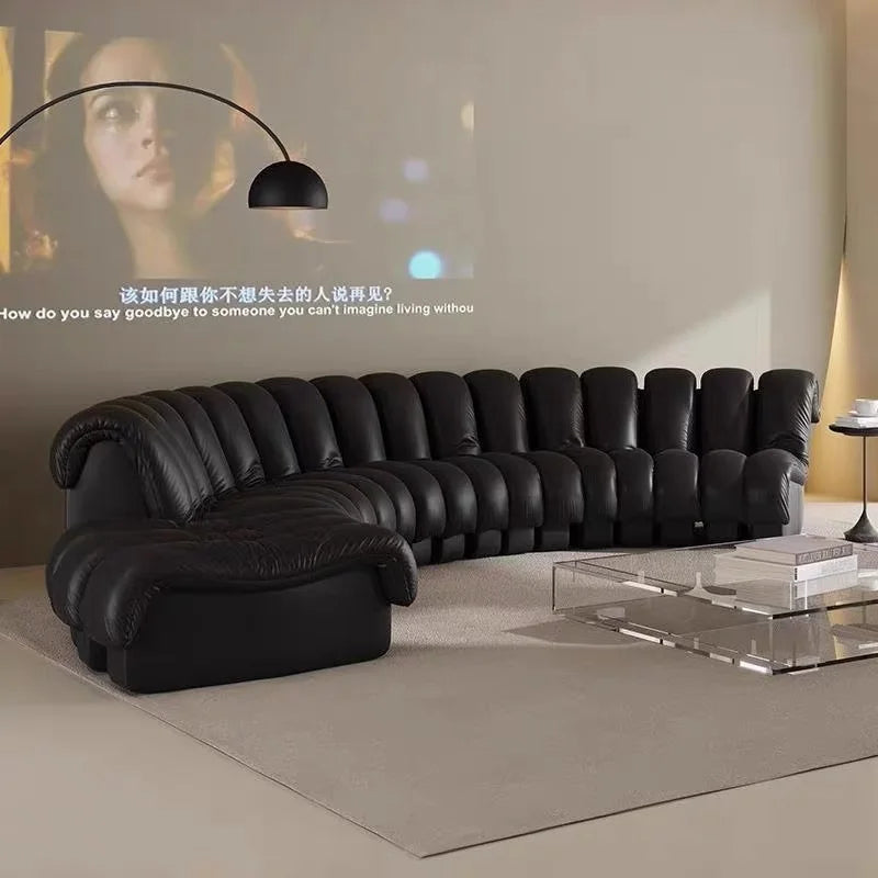 Modern minimalist serpentine modular sofa, suitable for villa living rooms and large apartments