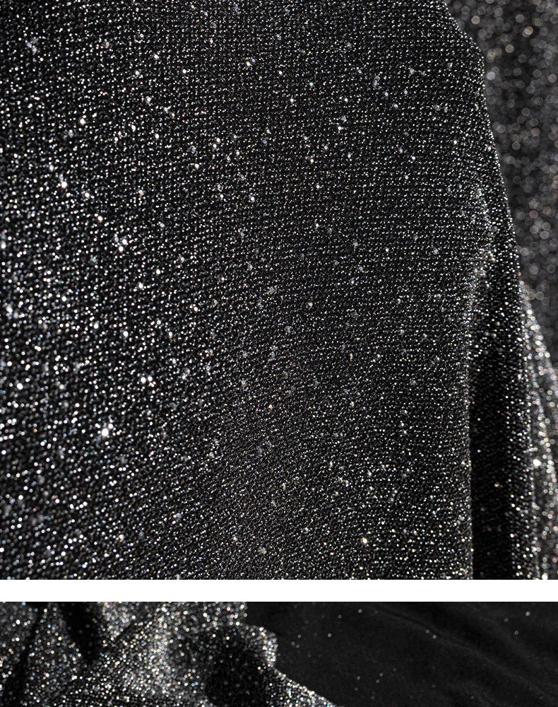 Tessuto Elasticizzato Vintage con Paillettes, Morbido e Delicato sulla Pelle, per Abiti da Sera e da Palcoscenico, Materiale per Artigianato e Abbigliamento, Vendita all'Ingrosso