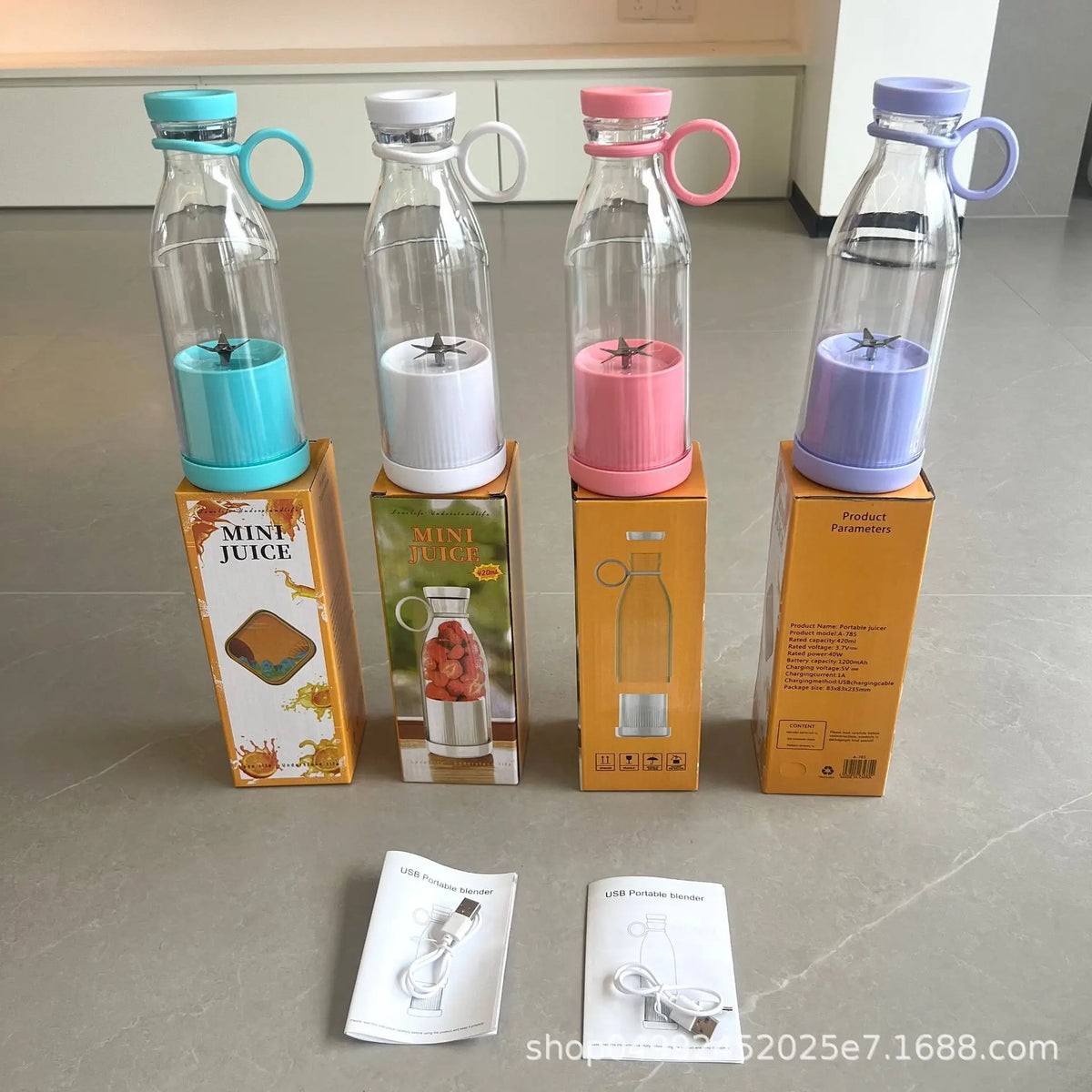 Mini exprimidor de botellas de vino 420ml Mezclador portátil con carga USB Vaso exprimidor multifuncional eléctrico para el hogar