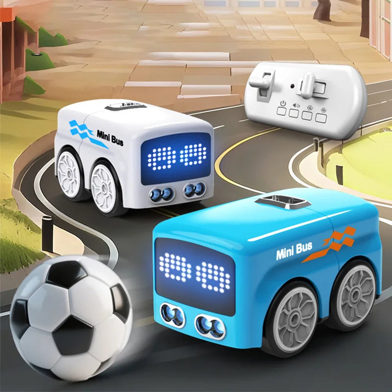 RC Magic Mini Bus Toy  Interactive Inductive Magic Follows Line Car Intelligent Smart Remote Control Cartoon Car Vehicle Toy
