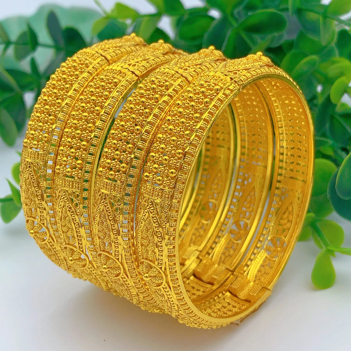 Bracciale di lusso in oro 24 carati di Dubai per donna, gioielli africani, bracciali indiani da matrimonio, bracciali cavi, regali per feste