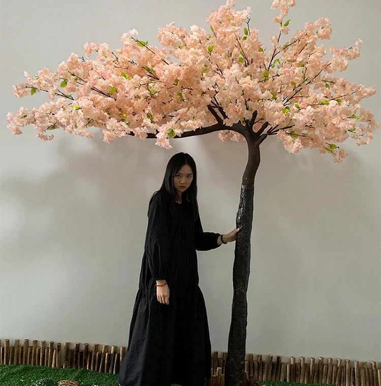 White artificial cherry blossom tree outdoor garden simulation cherry blossom tree wedding party hotel home decoration