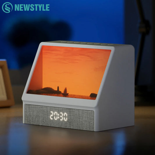 Sunrise Alarm Clock Wake Up Night Light Bluetooth Table Decoration Lamp With Remote Control 5 Levels Brightness Atmosphere Light