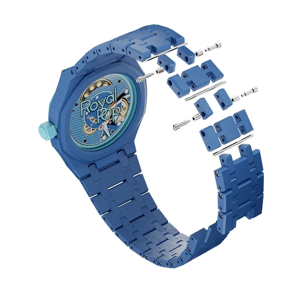Kit di Modifica Leggero per Cinturino Orologio, Aggiornamento Bioceramico, Kit Cinturino e Cassa POP per Swatch X AP Royal Pocket
