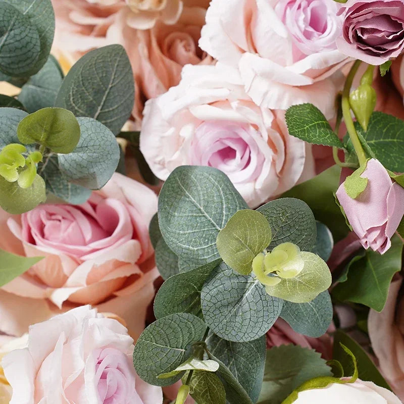 Artificial Rose Peony Green Plant Floral Wedding Decoration Flower Row Table Runner Arrangement Party Stage Decor Sofa Props