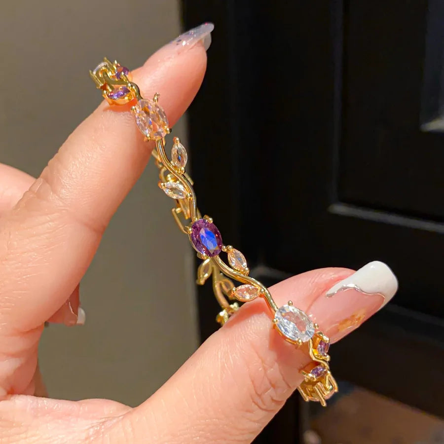 Braccialetti di gioielli da sposa per damigella d'onore da sposa in cristallo CZ con zirconi cubici di marca da donna, regalo per la mamma nel giorno del matrimonio