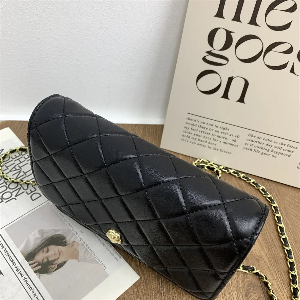 Borsa a Catena in Stile Tweed alla Moda, Nuova Borsa Quadrata Versatile, Borse di Nicchia, Borsa a Tracolla Singola per Donne