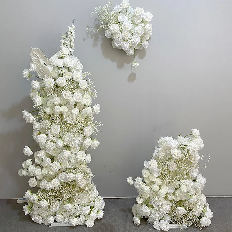 Creative Wedding Wall Decorative Wall Panels Pink Roses Rolled Up Flower Wall Background