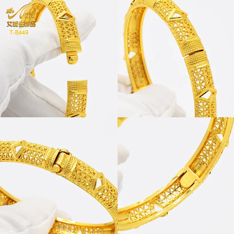 ANIID Luxury Dubai braccialetti Color oro per le donne braccialetti africani indiani placcati in oro 24 carati Charm Wedding gioielli arabi etiopi