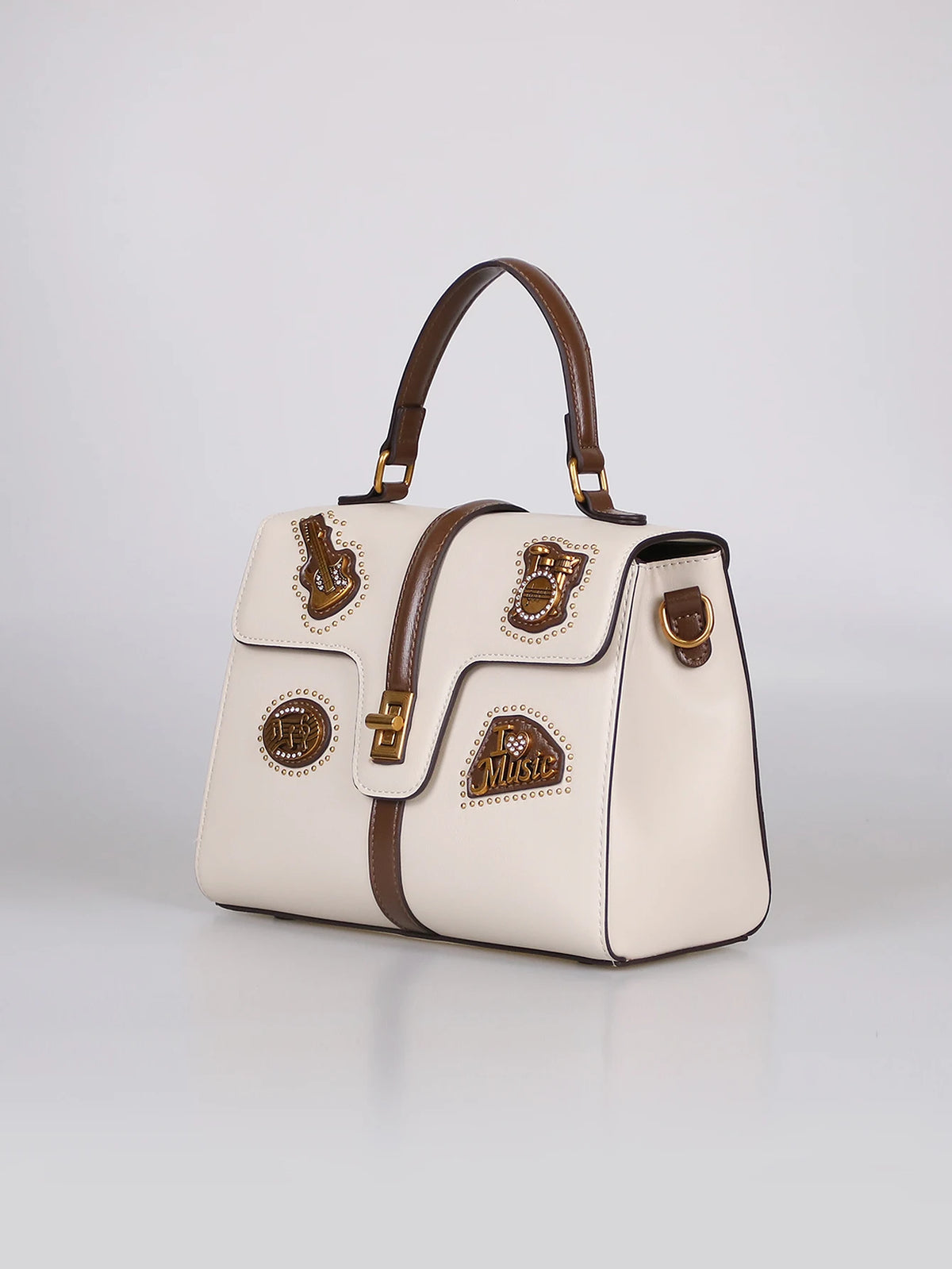 Borsa a Spalla Singola da Donna 2026, Nuova Moda, Borsa a Mano Popolare e di Lusso con Decorazione a Stemma in Metallo Retrò e Pelle di Alta Qualità