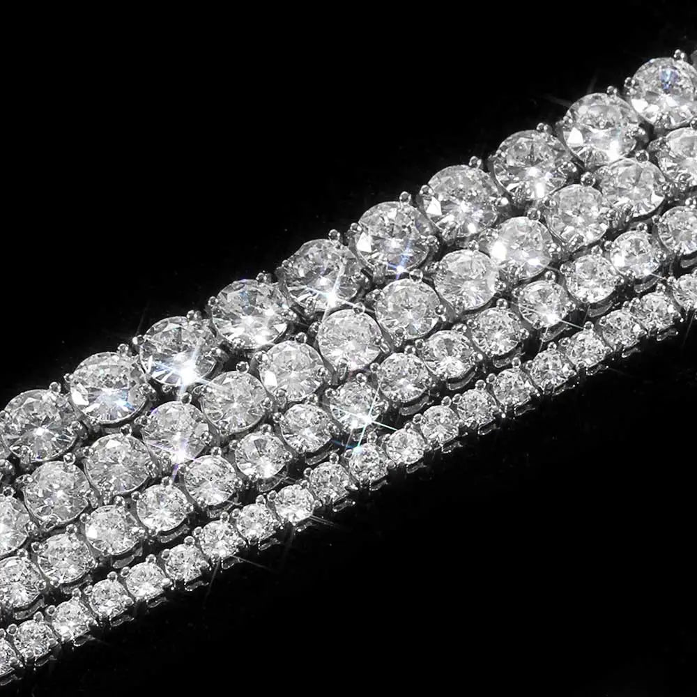 3mm 4mm 5mm 1 fila catena da tennis zircone bling materiale in rame collana hip hop uomo e donna gioielli ghiacciati nome inciso gratuito