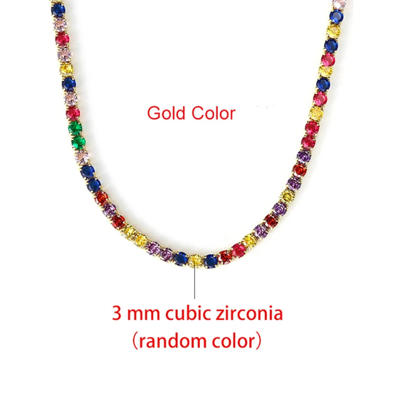 Collana girocollo semplice ghiacciata da tennis CZ per donna uomo catena corta in cristallo sul collo accessori tendenza Hip Hop gioielli OHN016