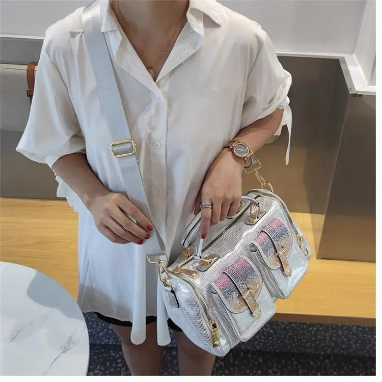 Moda casual ragazze rosa signora tasche borsa a tracolla tote borsa a mano da donna grande messenger tracolla messenger borsa da viaggio borsa
