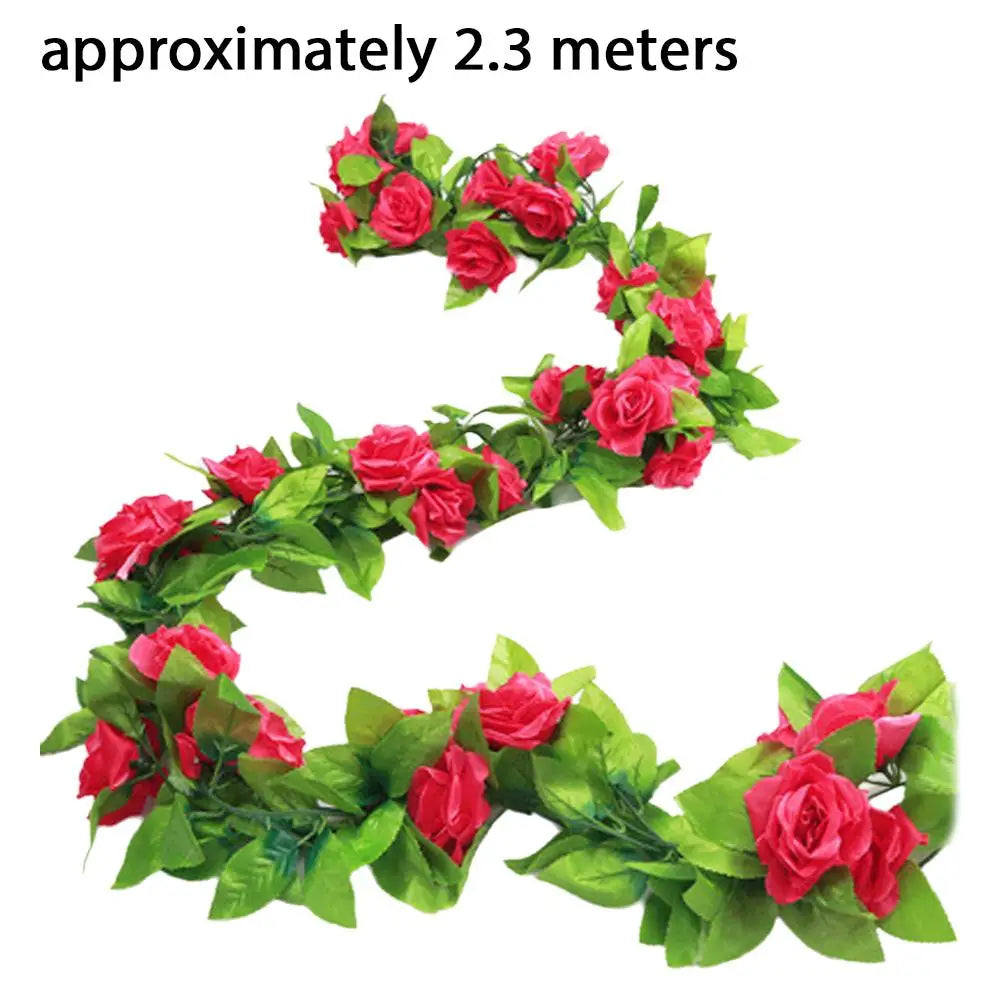 230cm Artificial Flowers Plants Rose Christmas Garland for Wedding Home indoor Outdoor Wall Decoration Garden Diy Birthday Party