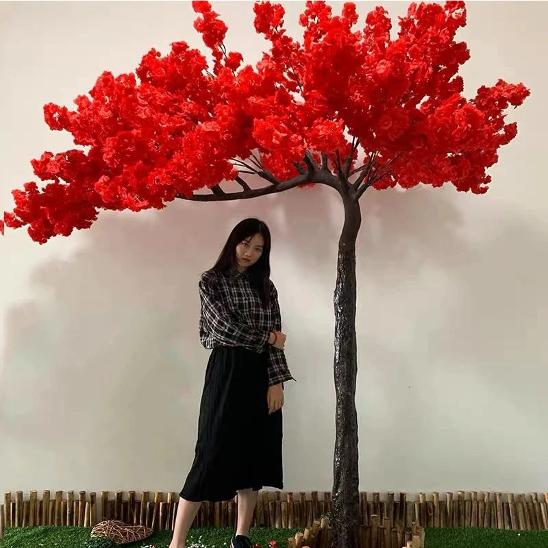 White artificial cherry blossom tree outdoor garden simulation cherry blossom tree wedding party hotel home decoration