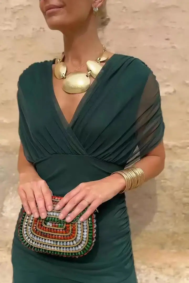 Abito Midi Estivo da Donna con Stampa in Rete e Spalline Sottili, Casual per Feste, Taglie EU e US