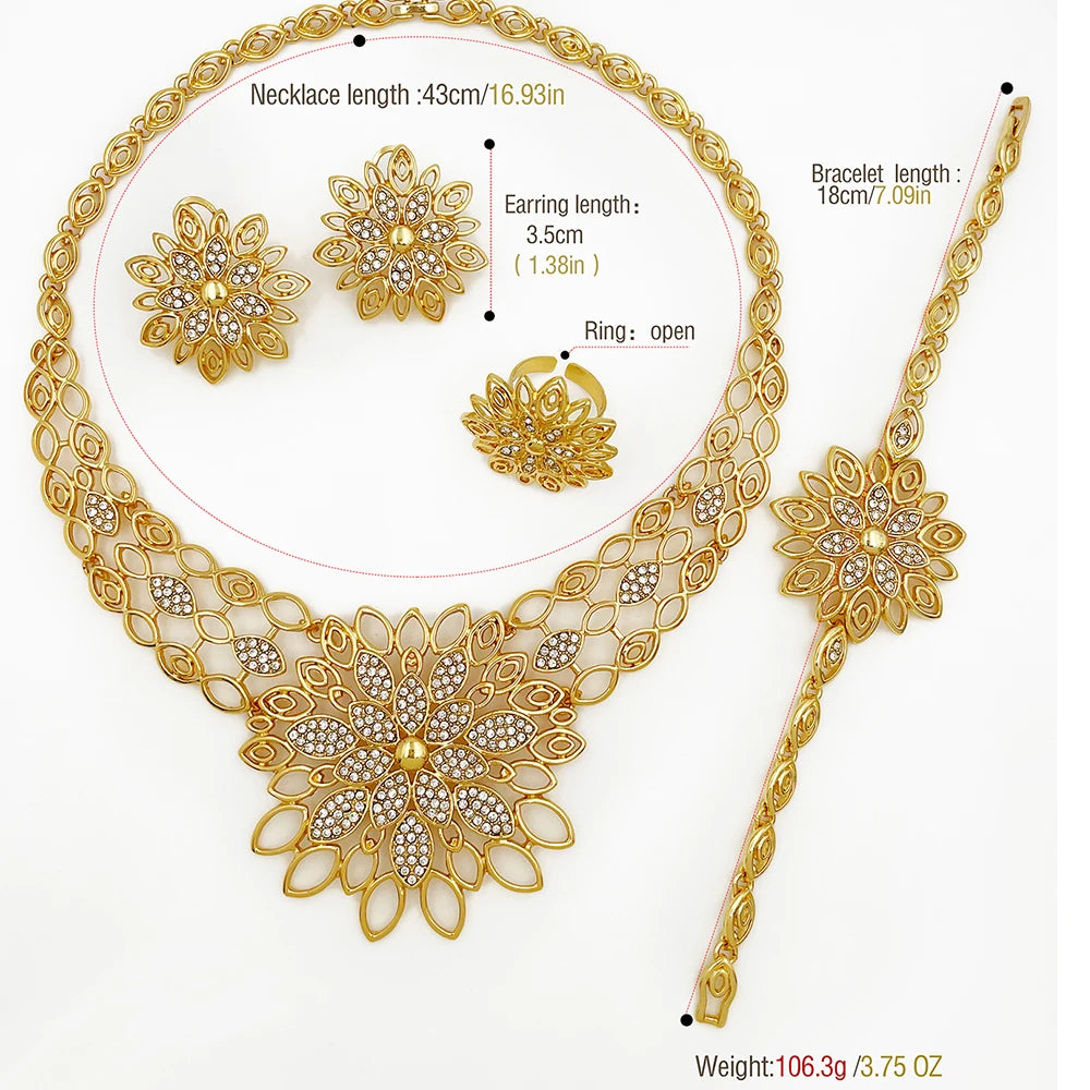 Set Gioielli Placcati Oro 18K Dubai Style