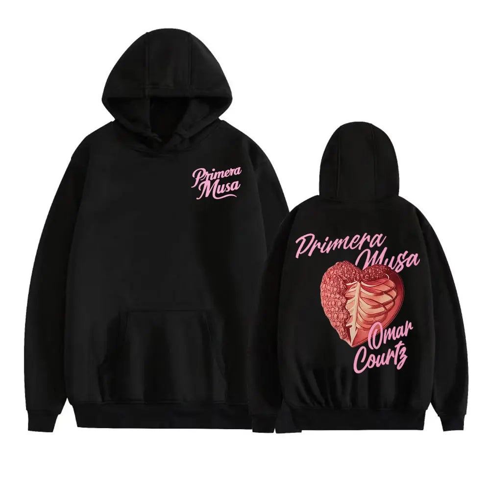 Omar Courtz Primera Musa Felpe con cappuccio grafiche Uomo Donna Abbigliamento Felpa moda Hip Hop Harajuku Felpa con cappuccio in pile casual Streetwear