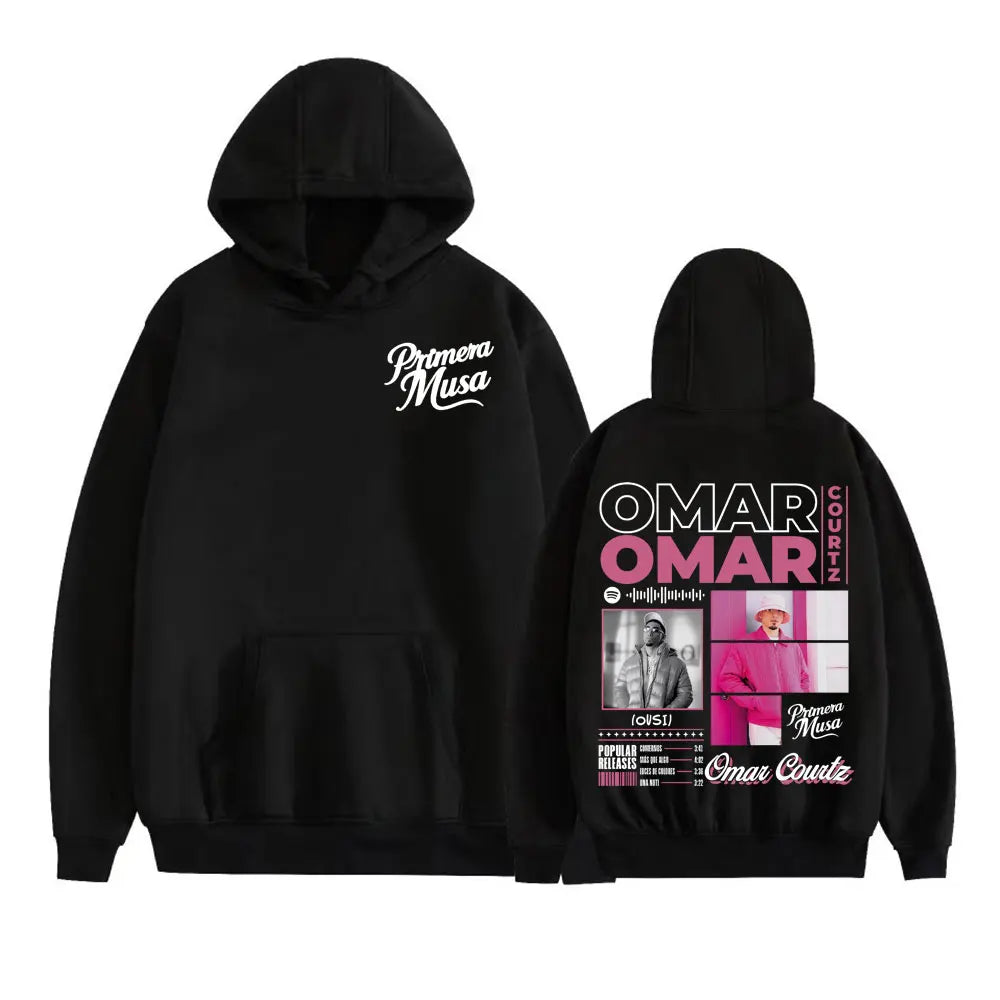 Omar Courtz Primera Musa Felpe con cappuccio grafiche Uomo Donna Abbigliamento Felpa moda Hip Hop Harajuku Felpa con cappuccio in pile casual Streetwear
