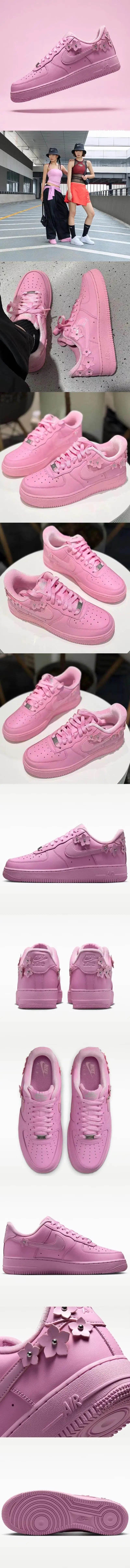 Scarpe da Donna Nike Air Force 1'07 Originali Af1 Sneakers Casual con Rialzo alla Caviglia alla Moda Rosa Ir8637-600