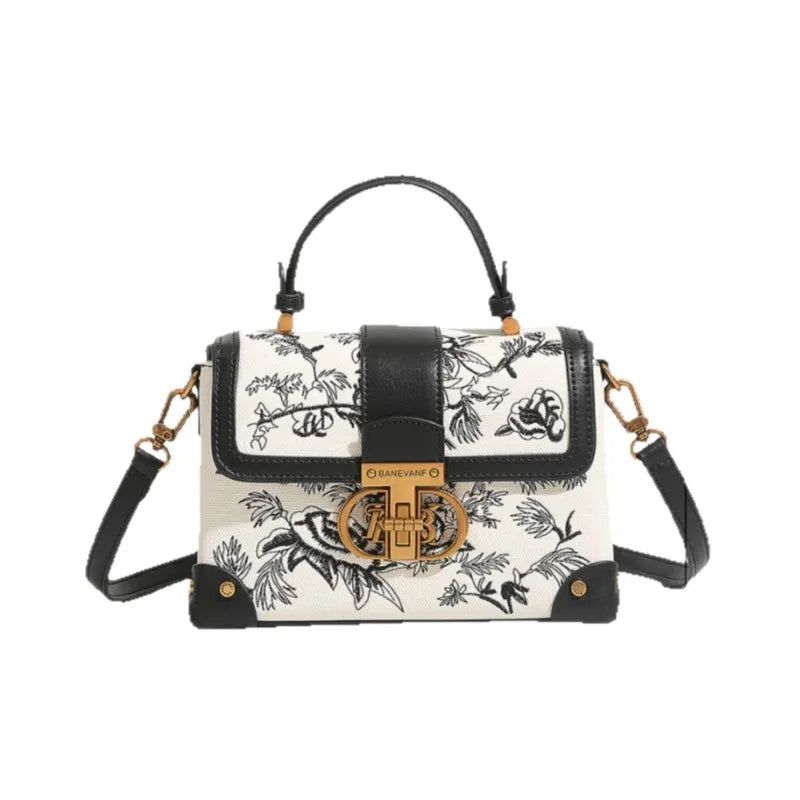 Borsa a tracolla da donna alla moda e di lusso leggero, novità autunno inverno 2026, con ricamo retrò e texture di alta qualità.