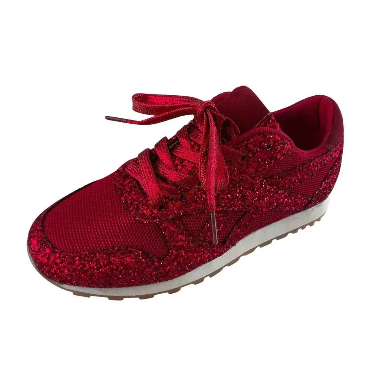2025 nuove scarpe da ginnastica piatte da donna scarpe vulcanizzate Bling casual da donna scarpe da donna all'aperto con plateau in rete con lacci taglie forti