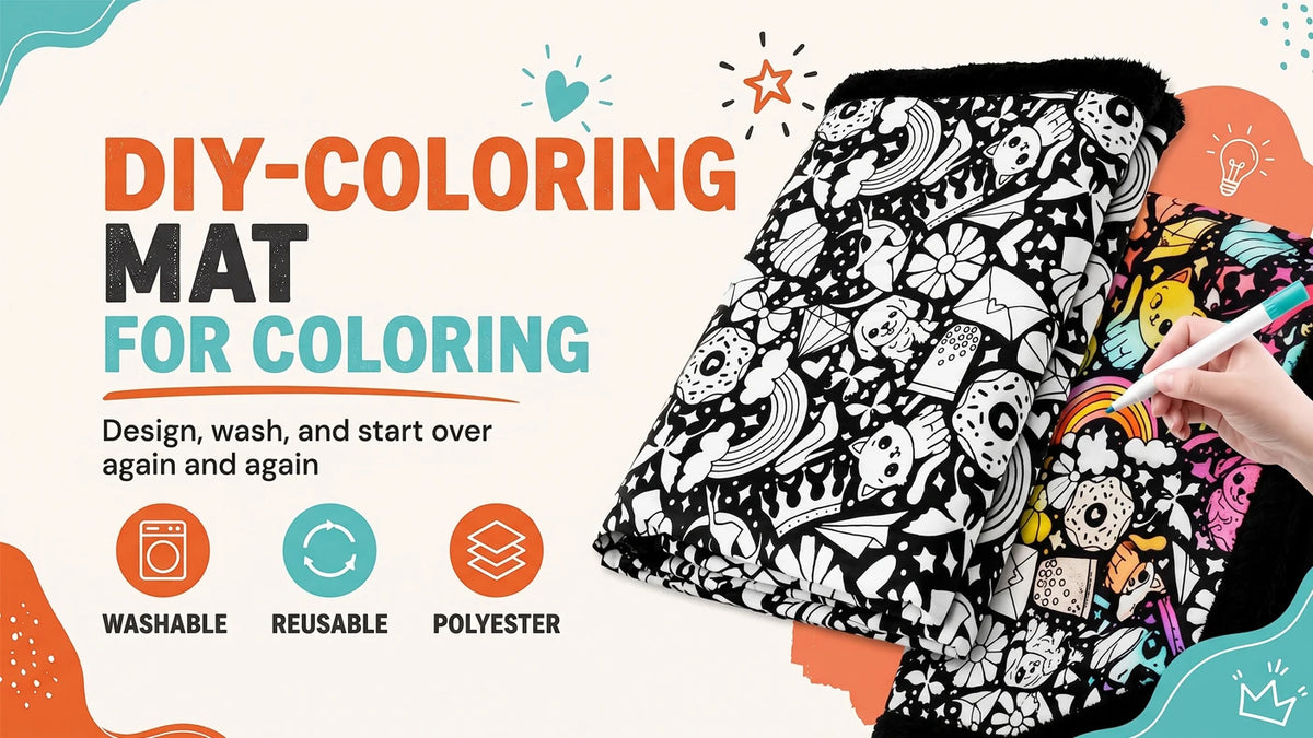 DIY Coloring Blanket Washable Reusable Fleece Throw Color Your Own Blanket Set with 24 Markers Kids Arts Crafts Gift