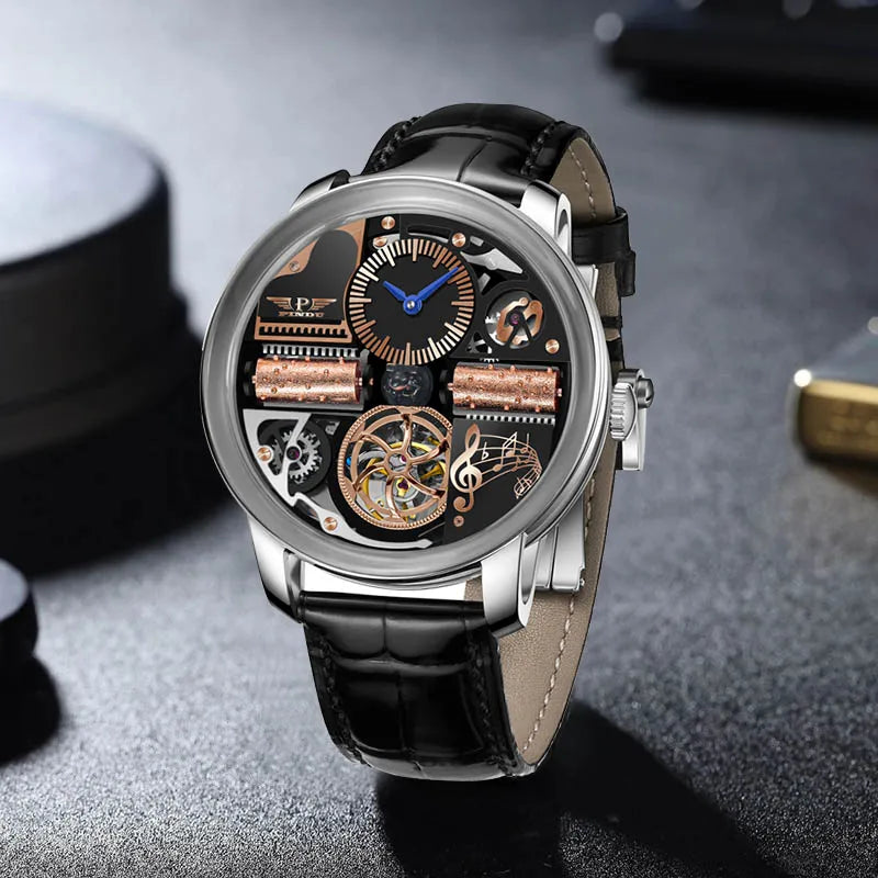 PINDU Design Nuovi orologi di lusso da uomo Business Fashion Orologi da polso meccanici automatici Orologio da uomo impermeabile Reloj Hombre P6655
