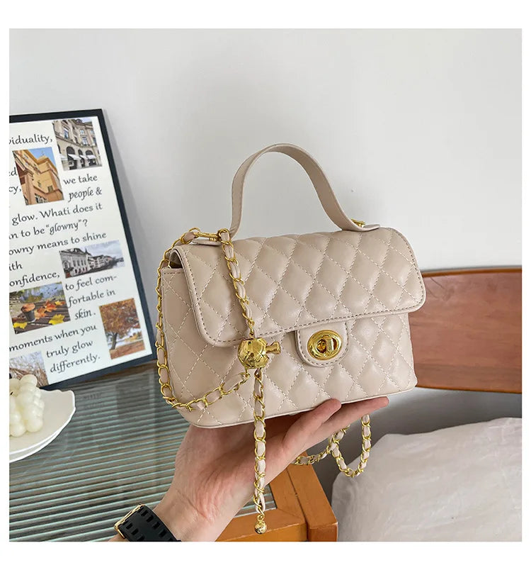Borsa a Tracolla alla Moda con Catena, Stile Diamantato, Piccola Borsa a Spalla da Donna, Borsa di Lusso con Sensazione Elegante