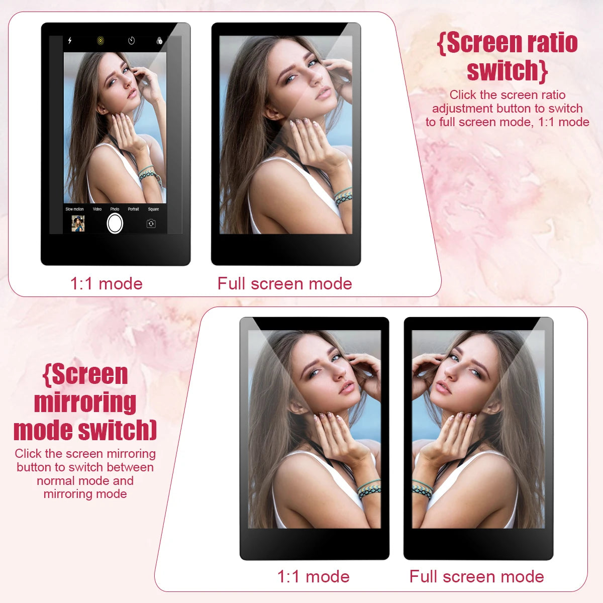 Wireless Vlog Mobile Magnetic Selfie Screen Using Phone Rear Camera for Selfie Vlog or Live Stream Compatible.