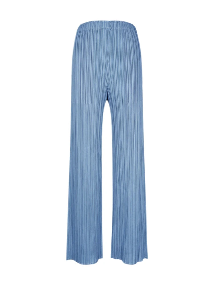 Pantaloni a vita alta a pieghe dritti larghi classici di design Miyake eleganti casual da donna primavera estate autunno disponibili
