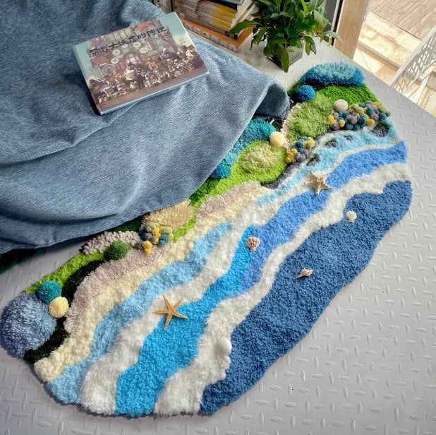 DIY Creative Hand-Woven Carpet Kit Home Decoration, This is a Material Kit, Carpet Accessories Need to Be Assembled by Yourself