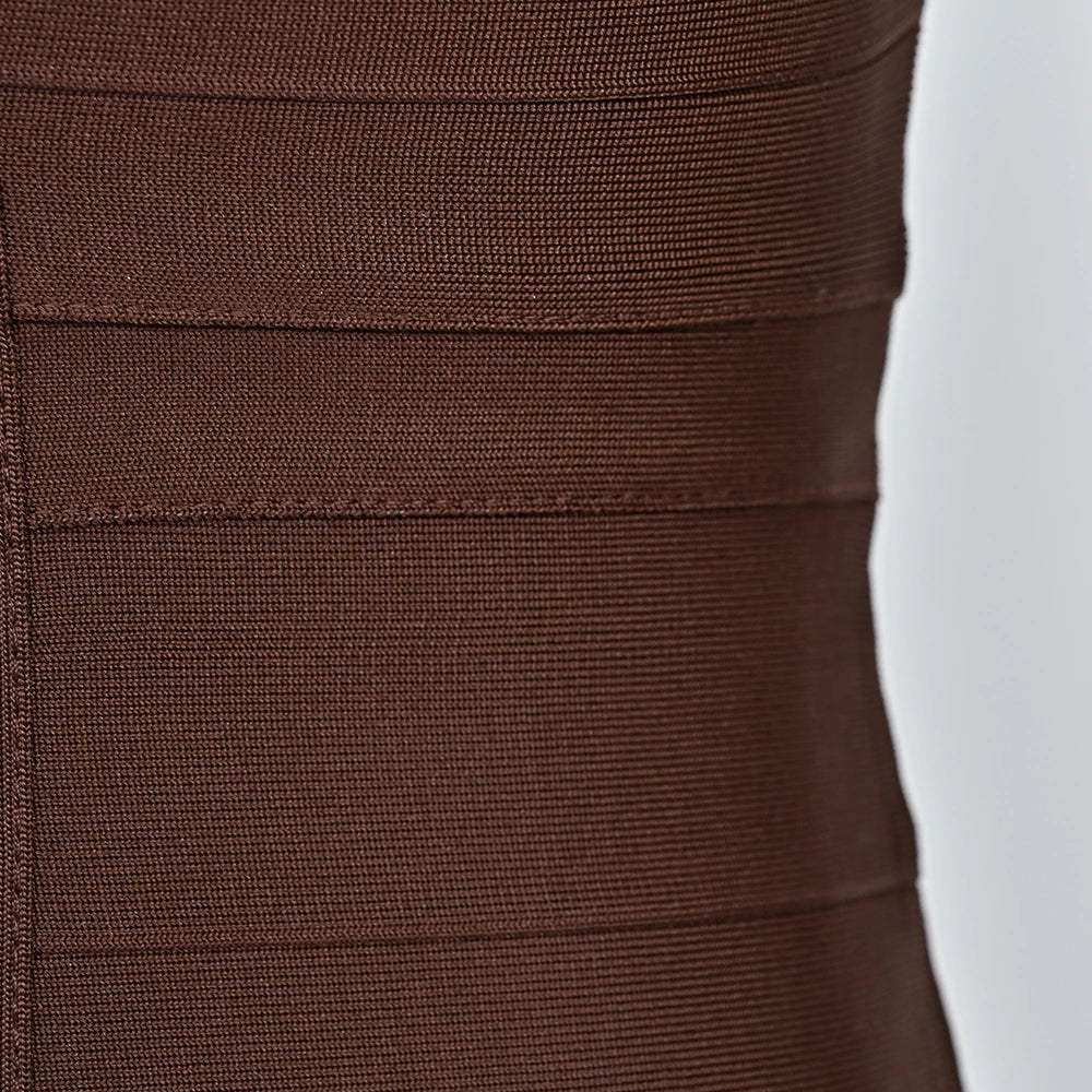 BEAUKEY Abito da Sera Sexy Mini con Scollo a V Profondo e Maniche Lunghe Beige, Vestito da Festa con Fasce, Abito da Clubwear Lungo Stile Runway
