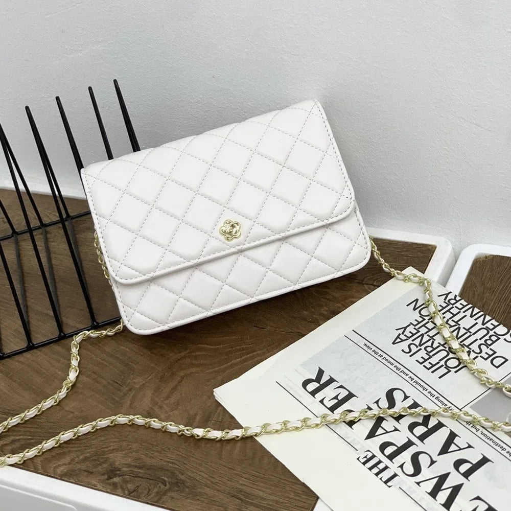 Borsa a Catena in Stile Tweed alla Moda, Nuova Borsa Quadrata Versatile, Borse di Nicchia, Borsa a Tracolla Singola per Donne