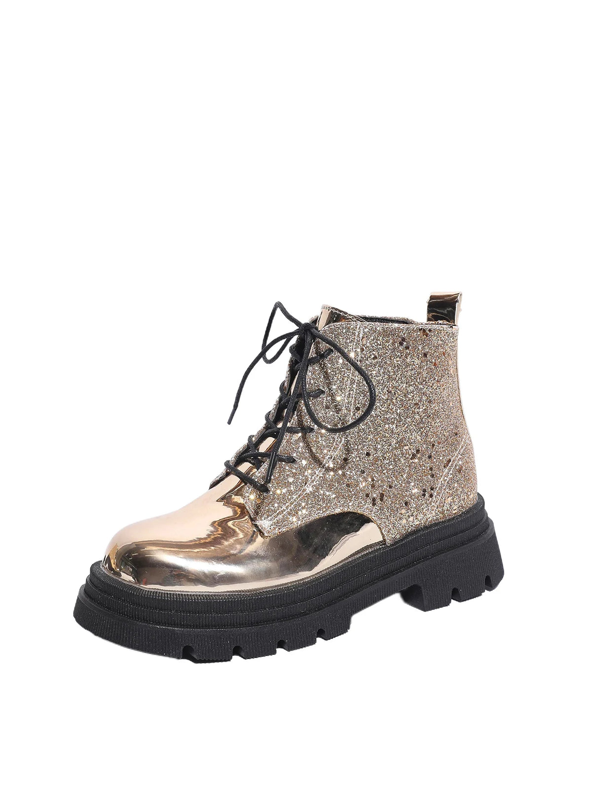 Scarpe da donna 2024 Stivali da donna alla moda argento lucido Stivali Chelsea casual e versatili Scarpe con plateau comode e calde