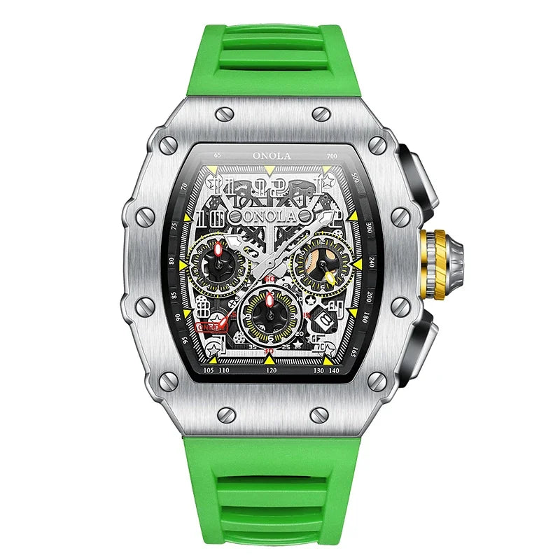 ONOLA 6826 Orologio da uomo al quarzo Multifunzionale Impermeabile Luminoso Orologi sportivi e per il tempo libero per uomo Часы Relogios Masculino