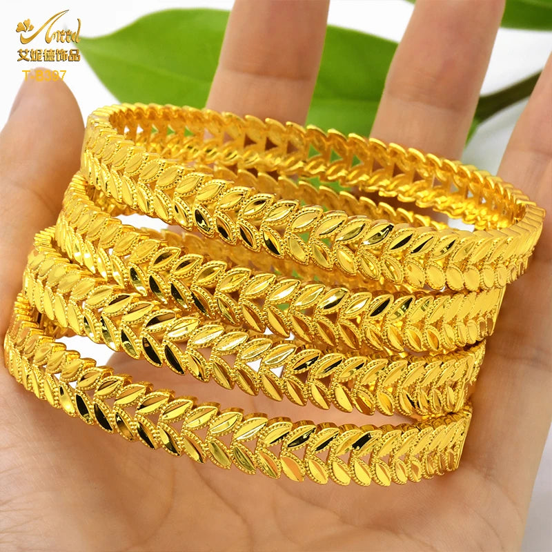 ANIID Bracciale con ciondoli da donna Bracciale in oro 24 carati Gioielli con fiori di Dubai Marchio di gioielli hawaiani etiopi di design africano