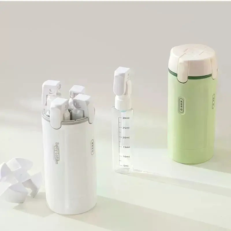4 In 1 Travel Dispenser Portable Travel Bottles Leak Proof Leakproof Toiletry Container For Perfume Shampoo Conditioner Lotion