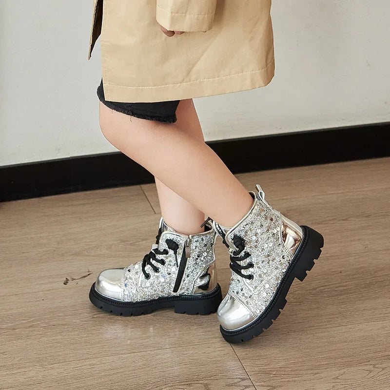 Stivali da Principessa per Ragazze, Nuovo Stile Autunno Inverno, Stile Britannico, Stivaletti da Danza, Moda con Cerniera Laterale, Eleganti, Taglie 26-36