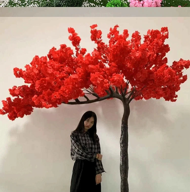 White artificial cherry blossom tree outdoor garden simulation cherry blossom tree wedding party hotel home decoration