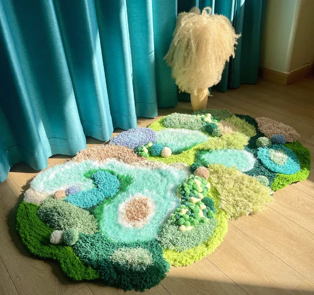 DIY Creative Hand-Woven Carpet Kit Home Decoration, This is a Material Kit, Carpet Accessories Need to Be Assembled by Yourself