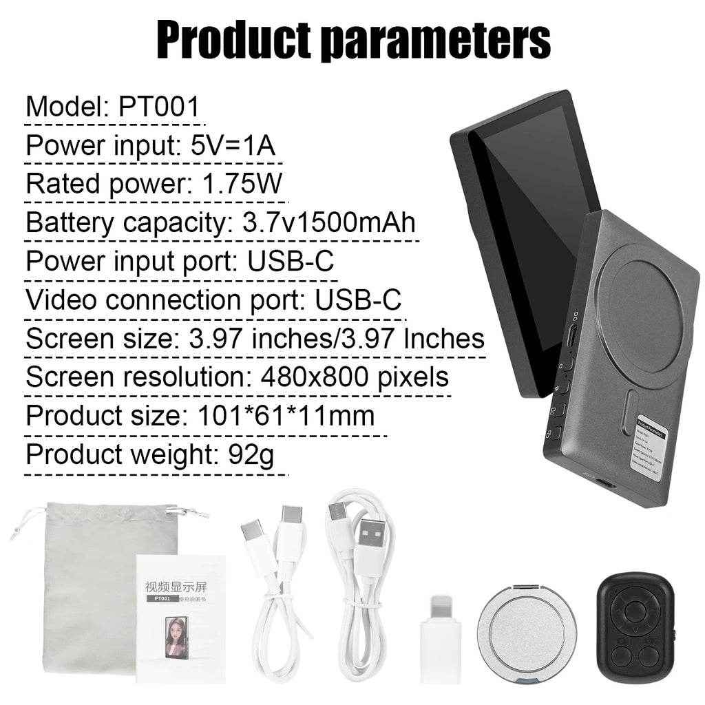 Schermo Wireless per Vlogging con Monitor Selfie