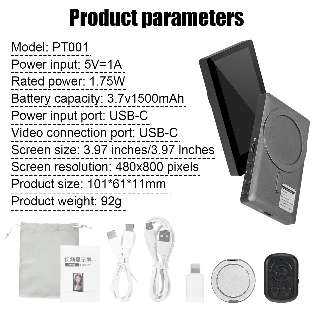 Wireless Vlog Mobile Magnetic Selfie Screen Using Phone Rear Camera for Selfie Vlog or Live Stream Compatible.