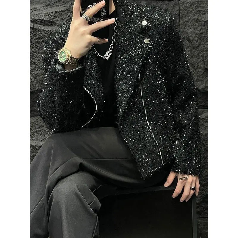 Cappotto blazer autunno inverno Giacca corta da abito corta con design nappa brillante di fascia alta Giacca bella stile coreano allentata estetica
