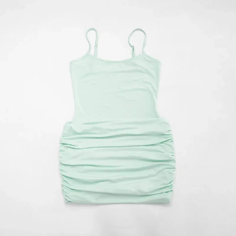 Mini Abito Sexy in Rete Trasparente da Donna, Outfit da Festa Y2K, Vestito Aderente Senza Maniche con Scollo Tondo per l'Autunno, Regalo per le Vacanze