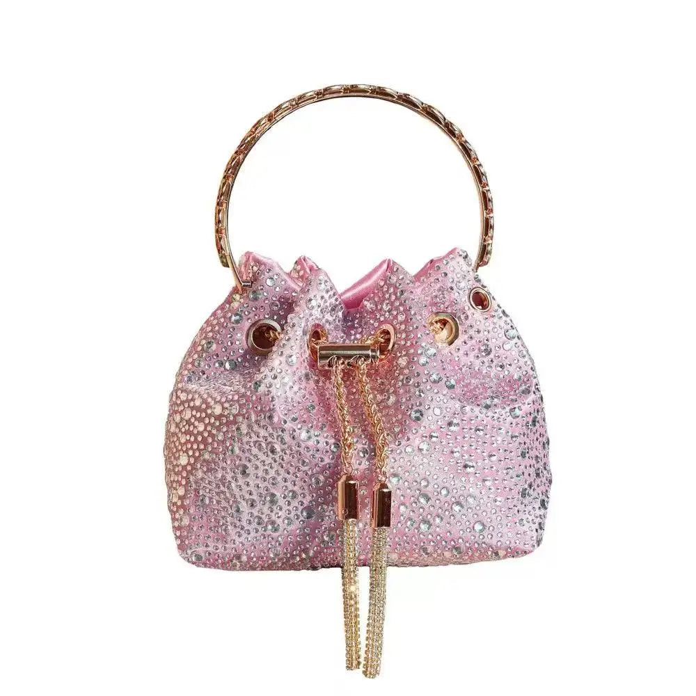 Borsa da donna di design di lusso Borsa con pochette con diamanti lucidi glitterati Borsa per banchetti per feste di nozze Borsa da sera con strass di cristallo