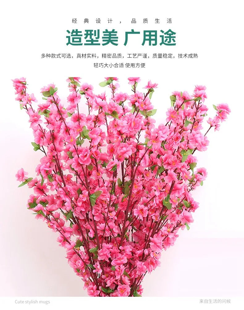 Adornos de melocotón artificiales para sala de estar, decoración de paisajismo de árbol falso de 65 cm, decoración de festival de flores falsas flexibles